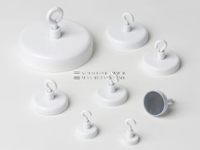 Round decorative magnet, with hook, magnetic core made of ferrite