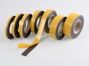 Self-adhesive magnetic sheet on roll