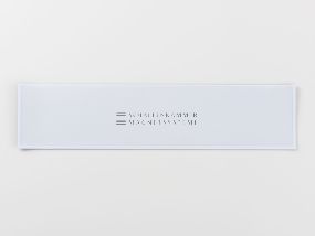 Magnetic pocket for pallet racks, W: 319 mm, H: 74 mm, open long side, white/transparent