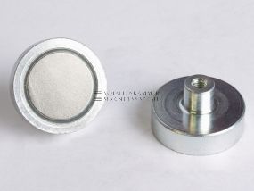 Magnet system with threaded socket and magnetic core made of neodymium