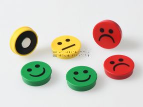 Smileys, green, yellow, red, extra strong adhesion due to neodymium core