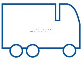 Value-stream magnet &quot;Transport by truck&quot;, format: DIN A7 landscape