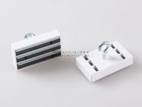 Dekorationsmagnet rechteckig, mit Haken, Magnetkern Ferrit oder Neodym