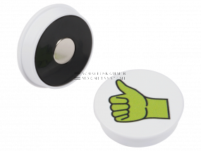 Magnetsymbol &quot;Daumen hoch&quot;, D: 36 mm, H: 8,5 mm, weiß