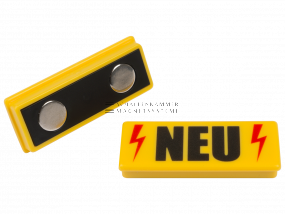 Magnetsymbol &quot;NEU&quot;, L: 55 mm, B: 22,5 mm, H: 8,5 mm, gelb