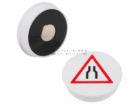 Magnetsymbol &quot;Engpass&quot;, D: 36 mm, H: 8,5 mm, weiß