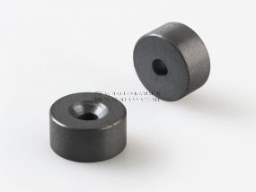 Ringmagnet, D: 20 mm, d: 5,3 mm, H: 10 mm, 90° Senkung, Ferrit