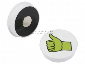 Magnetsymbol &quot;Daumen hoch&quot;, D: 36 mm, H: 8,5 mm, weiß