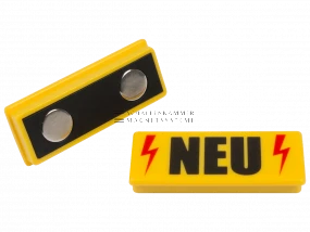 Magnetsymbol &quot;NEU&quot;, L: 55 mm, B: 22,5 mm, H: 8,5 mm, gelb