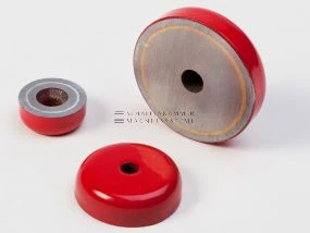 Topfmagnet mit Durchgangsbohrung und 90°-Senkung, AlNiCo 500