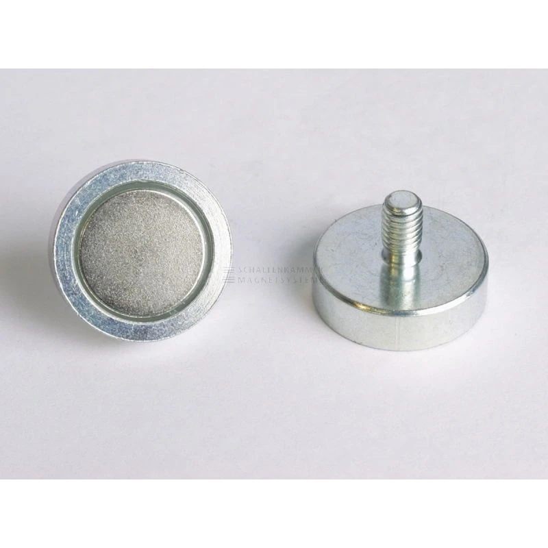 Magnetsystem Neodym 43 mm gummiert mit Gewindezapfen M6 x 15 - hält Magnetsystem Neodym 43 mm gummiert mit Gewindezapfen M6 x 15 - hält