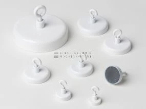 Round decorative magnet, with hook, magnetic core made of ferrite