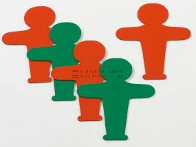 Turnable magnet &quot;MagneToni&quot;, W: 98 mm, H: 105 mm, magnetic on both sides, green/red