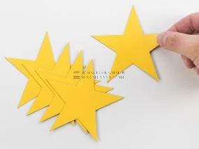 Magnetic symbol &quot;Star&quot;, D: 100 mm, thickness: 0,9 mm, yellow