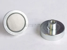 Magnet system with threaded socket and magnetic core made of neodymium
