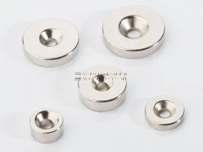 Ring magnet, neodymium, with countersink